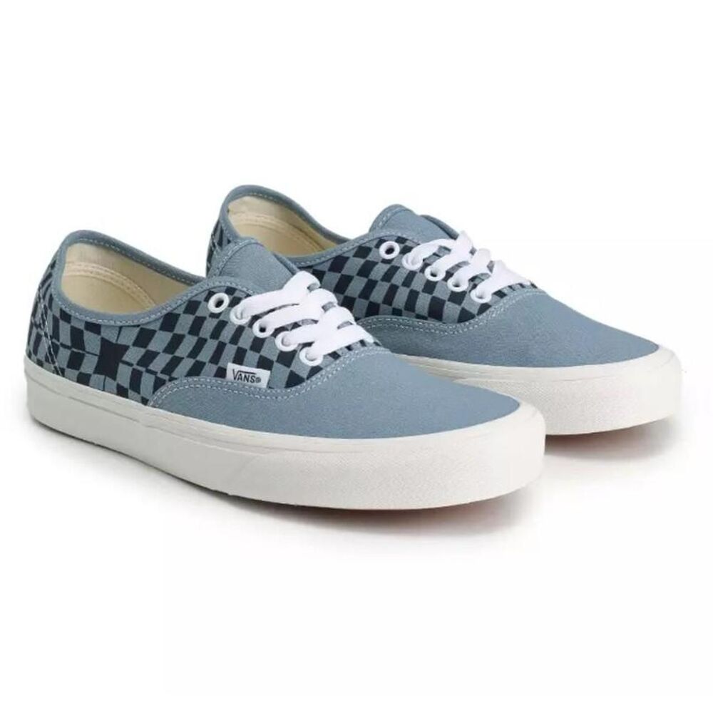 Vans Authentic Warp Checkered Blue Skate Shoes Men's size 8 NEW!